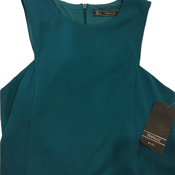 NWT! Zara Trafaluc Green A-Line Sleeveless Dress Size Small - Picture 3 of 6